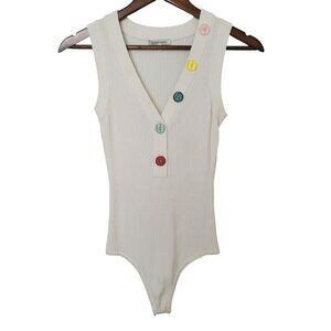 Ronny Kobo Killi Button-Detail Bodysuit Size S White